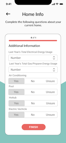 Screenshot of the green home app onboarding page